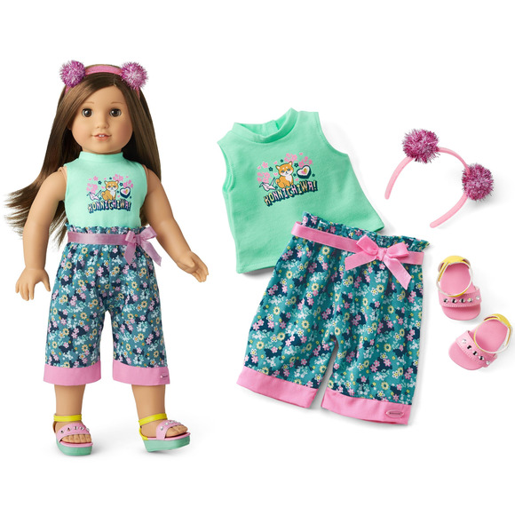 NEW American Girl WORLD TRAVELER IN JAPAN OUTFIT Tank Pants Sandals Headband BOX - Picture 1 of 7